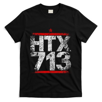 Htx 713 Houston Strong Htown Distressed Vibe Houston Texas T-Shirt
