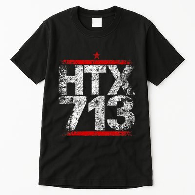 Htx 713 Houston Strong Htown Distressed Vibe Houston Texas Tall T-Shirt