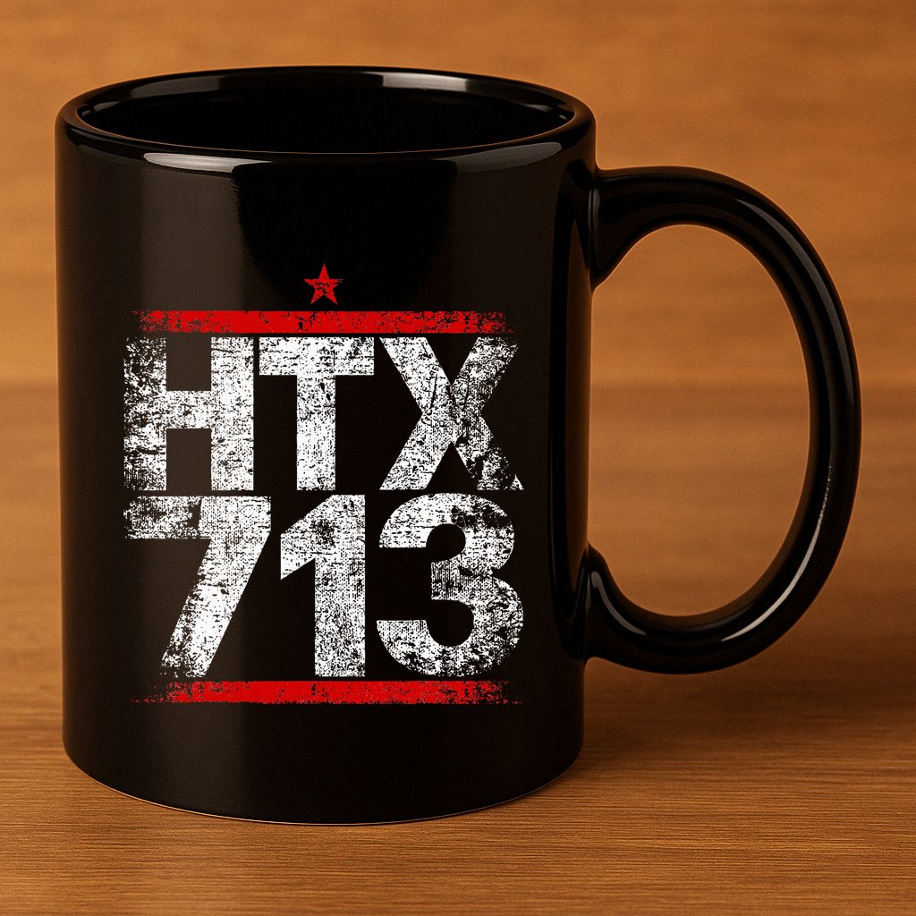 Htx 713 Houston Strong Htown Distressed Vibe Houston Texas 11oz C Handle Ceramic Mug