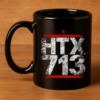 Htx 713 Houston Strong Htown Distressed Vibe Houston Texas 11oz C Handle Ceramic Mug