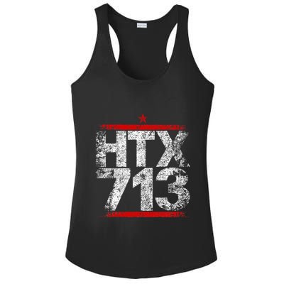 Htx 713 Houston Strong Htown Distressed Vibe Houston Texas Ladies PosiCharge Competitor Racerback Tank