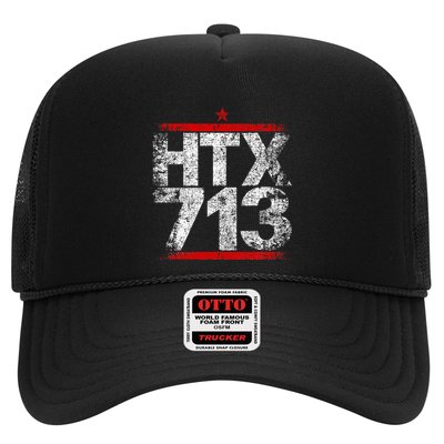 Htx 713 Houston Strong Htown Distressed Vibe Houston Texas Trucker Hat