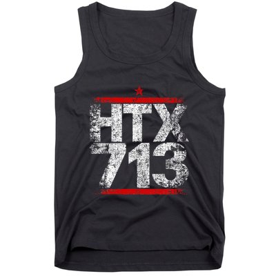 Htx 713 Houston Strong Htown Distressed Vibe Houston Texas Tank Top