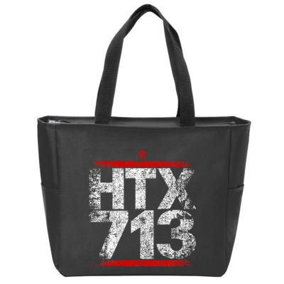Htx 713 Houston Strong Htown Distressed Vibe Houston Texas Zip Tote Bag