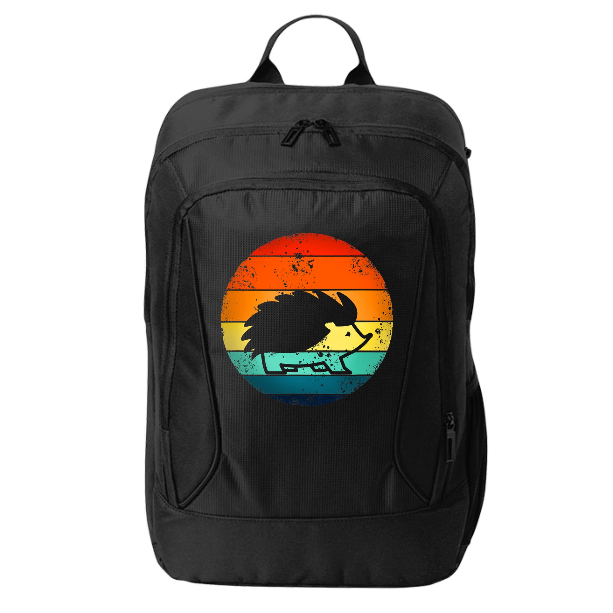 Hedgehog 70's Style Vintage Retro Sunset Hedgie Gift Great Gift City Backpack