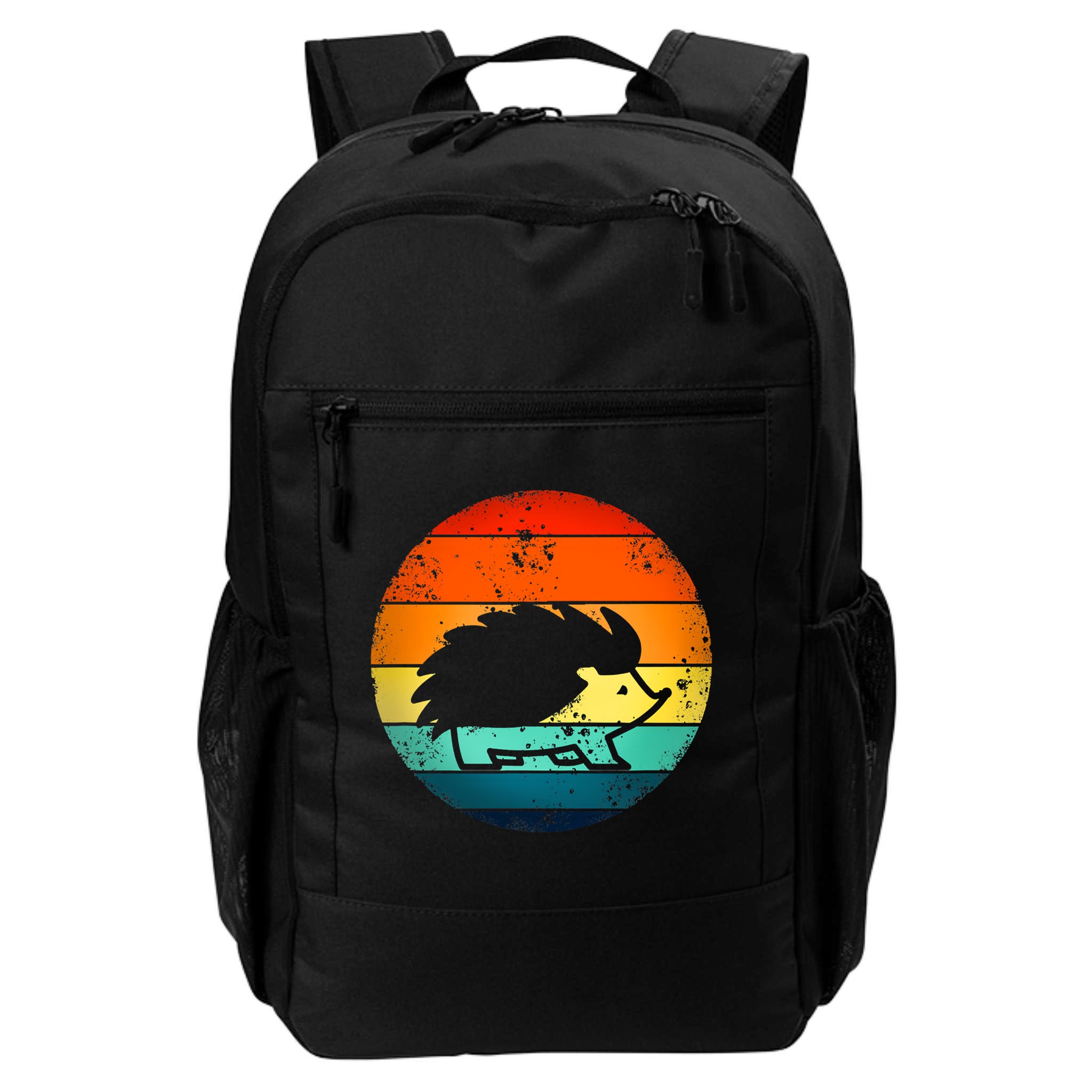 Hedgehog 70's Style Vintage Retro Sunset Hedgie Gift Great Gift Backpack