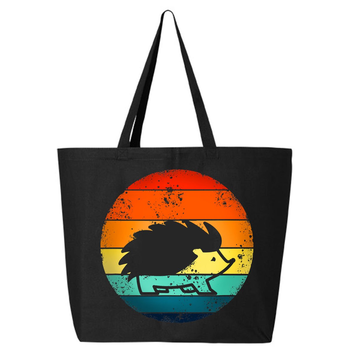 Hedgehog 70's Style Vintage Retro Sunset Hedgie Gift Great Gift 25L Jumbo Tote