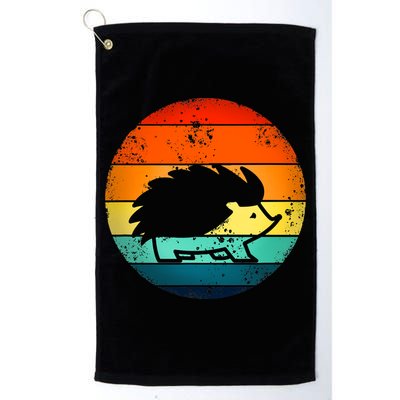Hedgehog 70's Style Vintage Retro Sunset Hedgie Gift Great Gift Golf Towel