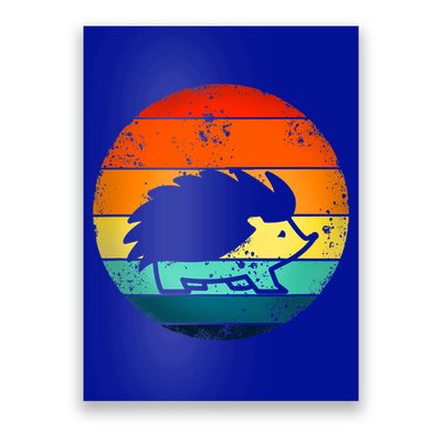 Hedgehog 70's Style Vintage Retro Sunset Hedgie Gift Great Gift Poster