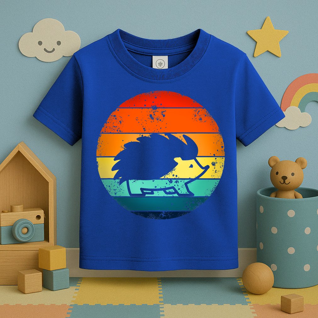 Hedgehog 70's Style Vintage Retro Sunset Hedgie Gift Great Gift Toddler T-Shirt