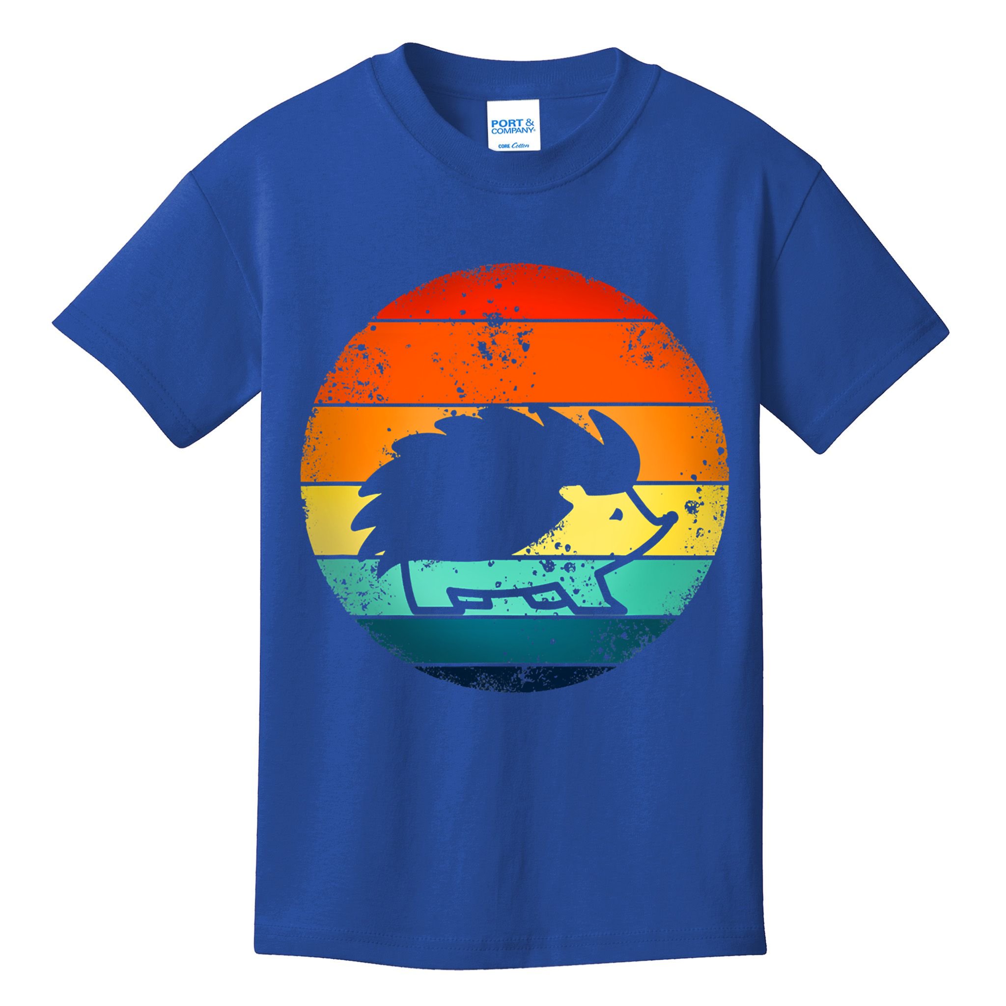Hedgehog 70's Style Vintage Retro Sunset Hedgie Gift Great Gift Kids T-Shirt