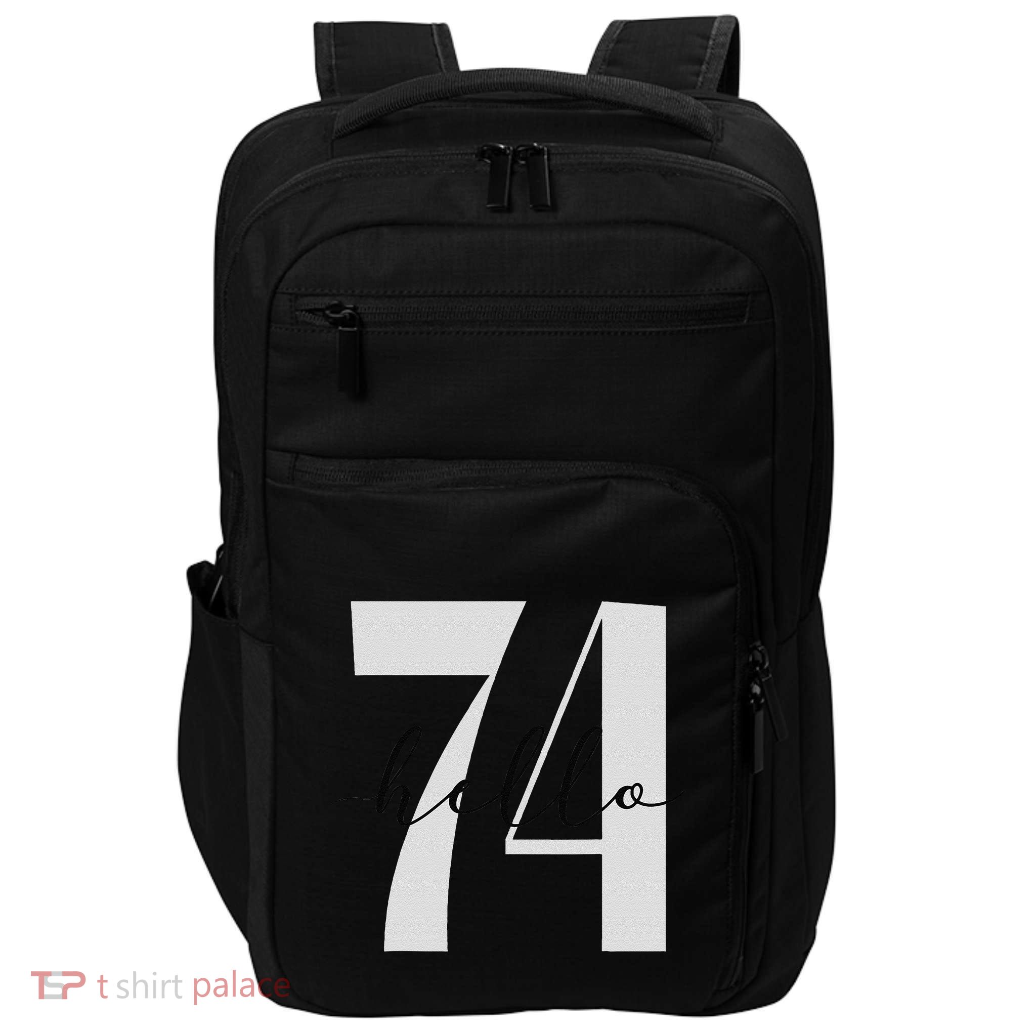 Hello 74 Years Birthday Bold Statement Impact Tech Backpack