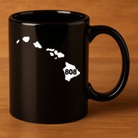 Hawaii 808 Area Code 11oz C Handle Ceramic Mug