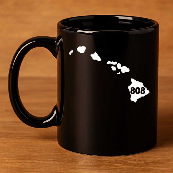 Hawaii 808 Area Code 11oz C Handle Ceramic Mug