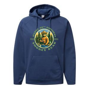 Happy 80th Birthday Bear 19442024 Performance Fleece Hoodie