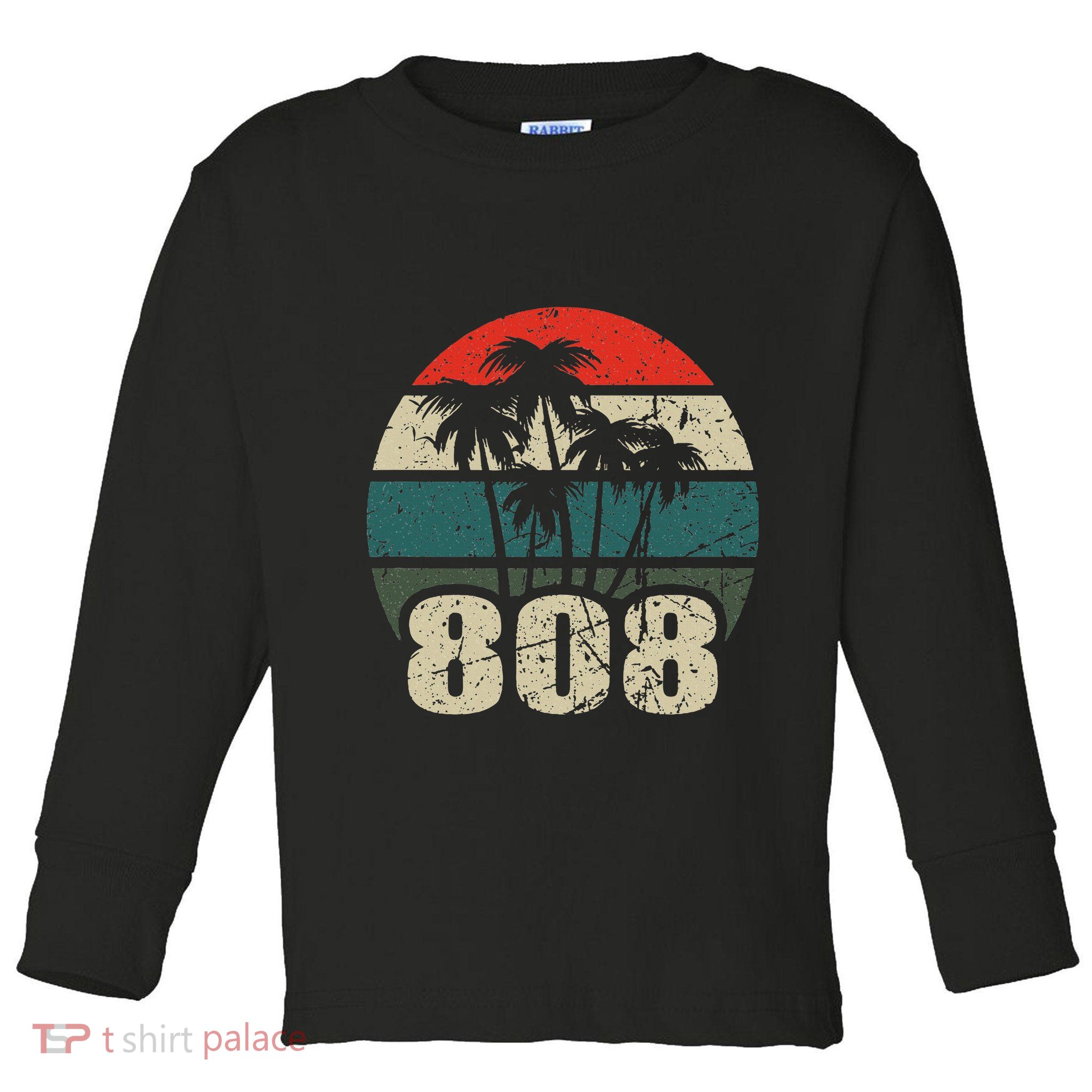 Hawaii 808 Oahu Waikiki Maui Kona Kauai Hawaiian Area Code Toddler Long Sleeve Shirt