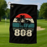 Hawaii 808 Oahu Waikiki Maui Kona Kauai Hawaiian Area Code Golf Towel