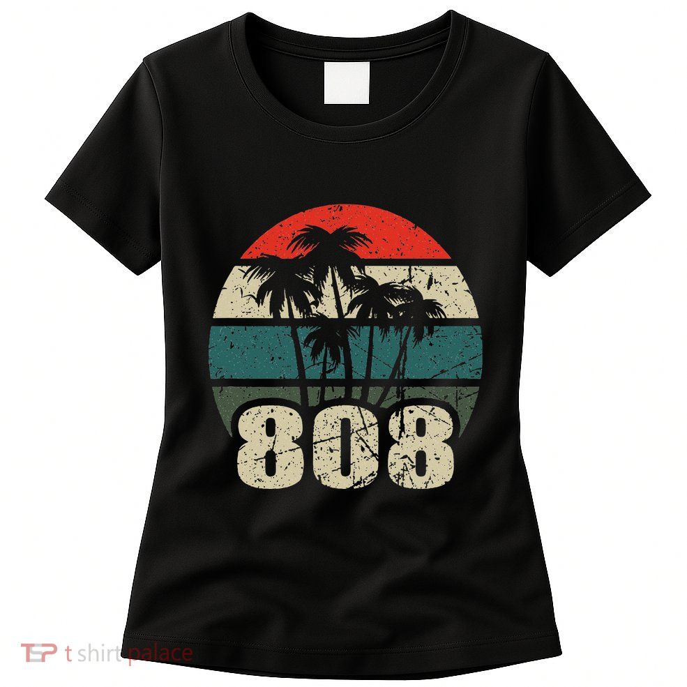 Hawaii 808 Oahu Waikiki Maui Kona Kauai Hawaiian Area Code Womens T-Shirt