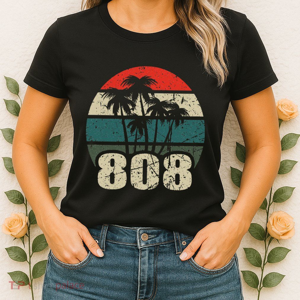 Hawaii 808 Oahu Waikiki Maui Kona Kauai Hawaiian Area Code Womens T-Shirt