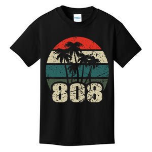 Hawaii 808 Oahu Waikiki Maui Kona Kauai Hawaiian Area Code Kids T-Shirt