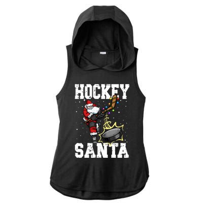 Hockey 812 Santa Hockey Player Christmas Gift Ladies PosiCharge Tri-Blend Wicking Draft Hoodie Tank