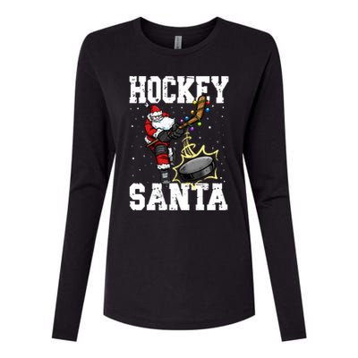 Hockey 812 Santa Hockey Player Christmas Gift Womens Cotton Relaxed Long Sleeve T-Shirt