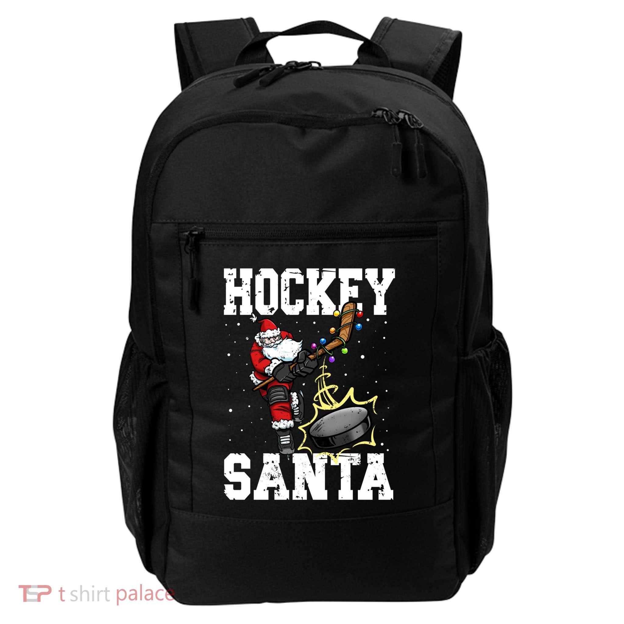 Hockey 812 Santa Hockey Player Christmas Gift Backpack