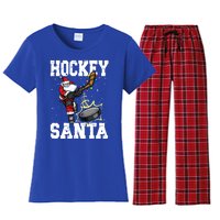 Hockey 812 Santa Hockey Player Christmas Gift Women's Flannel Pajama Set