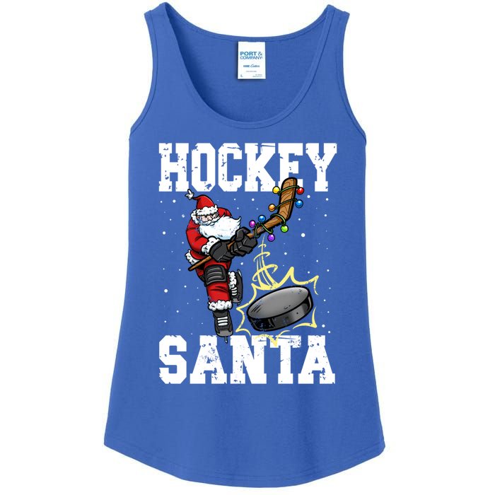 Hockey 812 Santa Hockey Player Christmas Gift Ladies Essential Tank