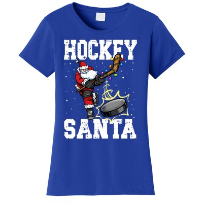 Hockey 812 Santa Hockey Player Christmas Gift Women's T-Shirt