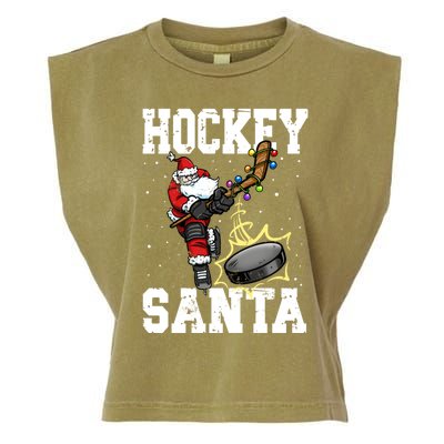 Hockey 812 Santa Hockey Player Christmas Gift Garment-Dyed Women's Muscle Tee