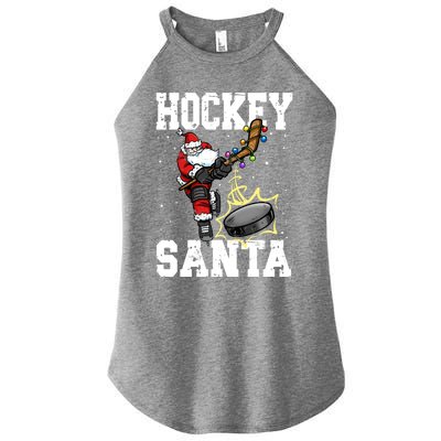 Hockey 812 Santa Hockey Player Christmas Gift Women's Perfect Tri Rocker Tank