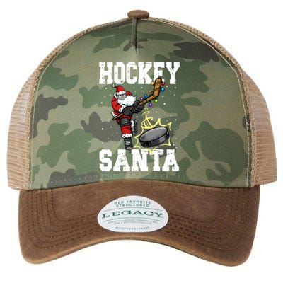 Hockey 812 Santa Hockey Player Christmas Gift Legacy Tie Dye Trucker Hat