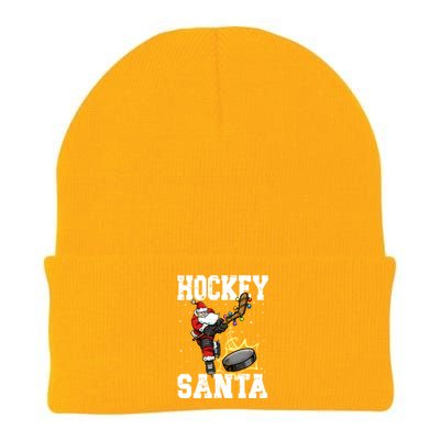 Hockey 812 Santa Hockey Player Christmas Gift Knit Cap Winter Beanie