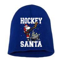 Hockey 812 Santa Hockey Player Christmas Gift Short Acrylic Beanie