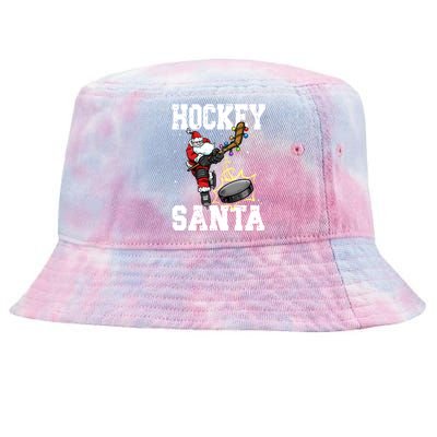 Hockey 812 Santa Hockey Player Christmas Gift Tie-Dyed Bucket Hat