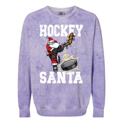 Hockey 812 Santa Hockey Player Christmas Cool Gift Colorblast Crewneck Sweatshirt