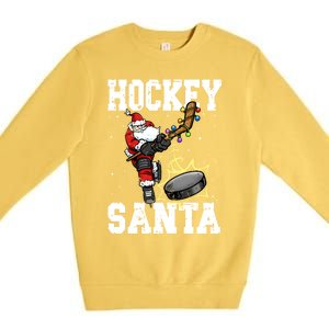 Hockey 812 Santa Hockey Player Christmas Cool Gift Premium Crewneck Sweatshirt