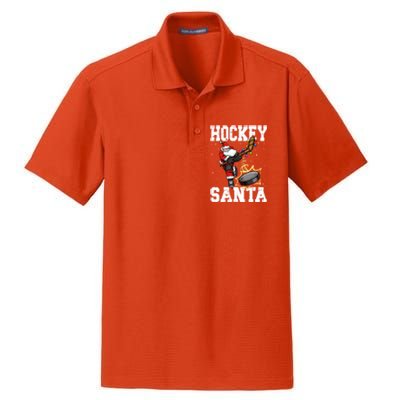 Hockey 812 Santa Hockey Player Christmas Cool Gift Dry Zone Grid Polo