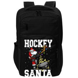 Hockey 812 Santa Hockey Player Christmas Cool Gift Impact Tech Backpack