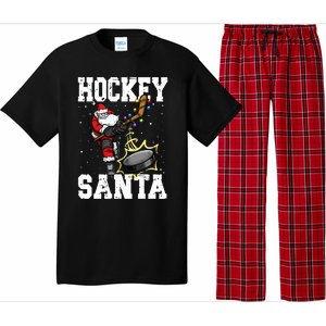 Hockey 812 Santa Hockey Player Christmas Cool Gift Pajama Set