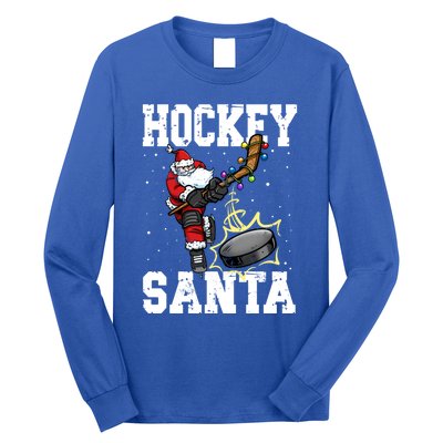 Hockey 812 Santa Hockey Player Christmas Cool Gift Long Sleeve Shirt