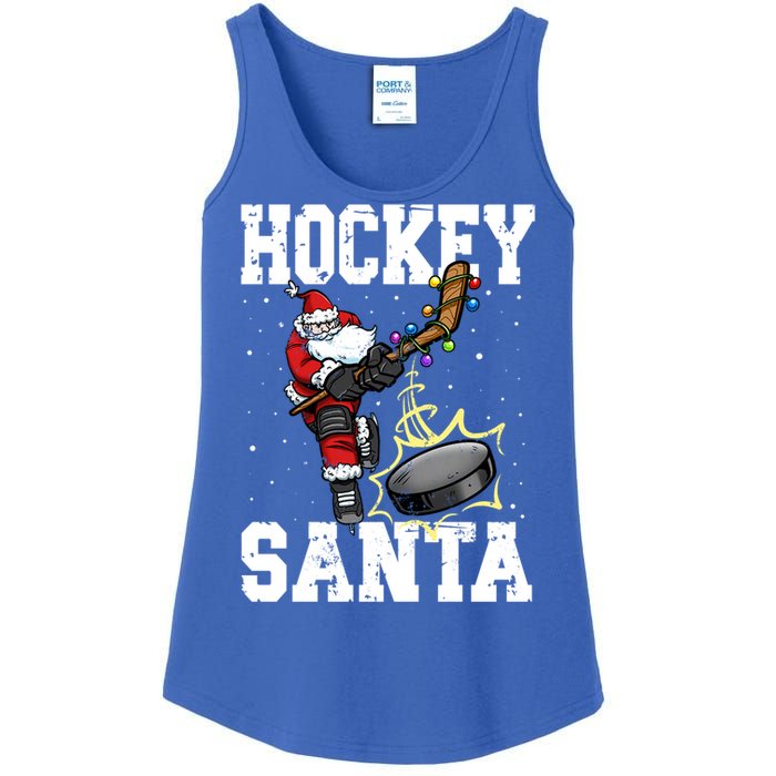 Hockey 812 Santa Hockey Player Christmas Cool Gift Ladies Essential Tank