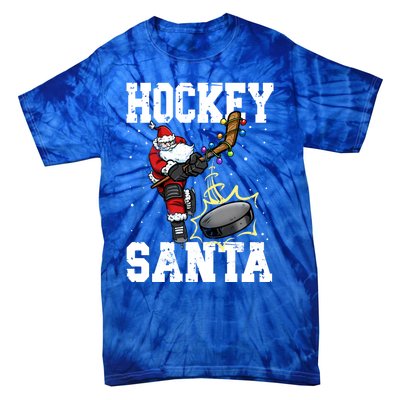 Hockey 812 Santa Hockey Player Christmas Cool Gift Tie-Dye T-Shirt