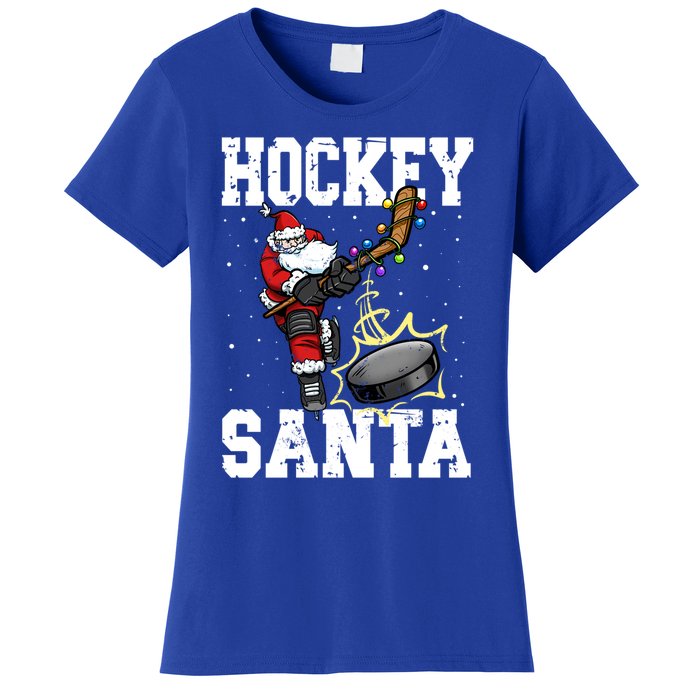 Hockey 812 Santa Hockey Player Christmas Cool Gift Women's T-Shirt