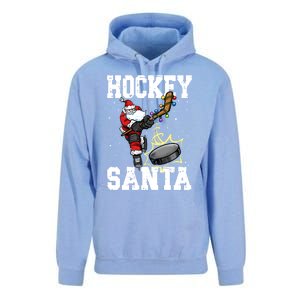 Hockey 812 Santa Hockey Player Christmas Cool Gift Unisex Surf Hoodie