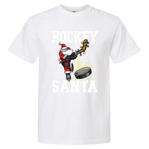 Hockey 812 Santa Hockey Player Christmas Cool Gift Garment-Dyed Heavyweight T-Shirt