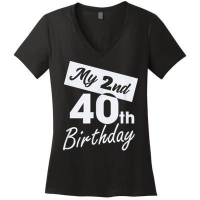 Humor 80 Year Old Bday 80 Birthday 80th Birthday Women's V-Neck T-Shirt