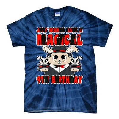 Happy 9 Birthday 9 Year Old Magical Magician 9th Birthday Tie-Dye T-Shirt