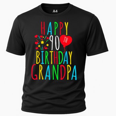 Happy 90th Birthday Grandpa Birthday 90 Years Old Grandpa Performance Shirt
